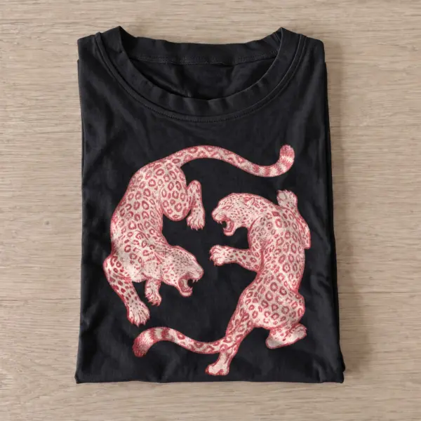 Circling pink leopards t shirt black20circling pink leopards.webp