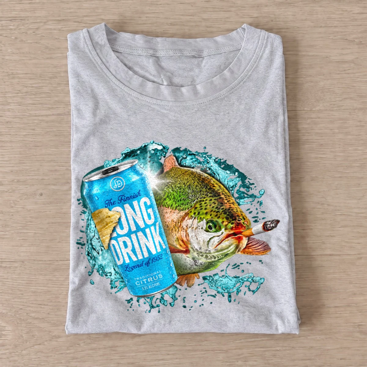Citrus rush trout t shirt gray citrus rush trout