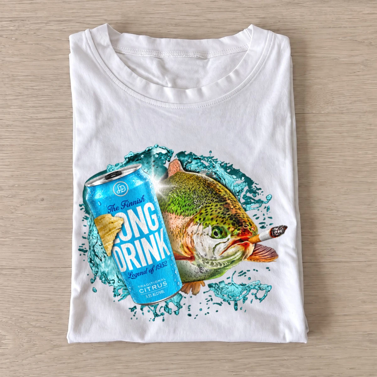 Citrus rush trout t shirt white citrus rush trout
