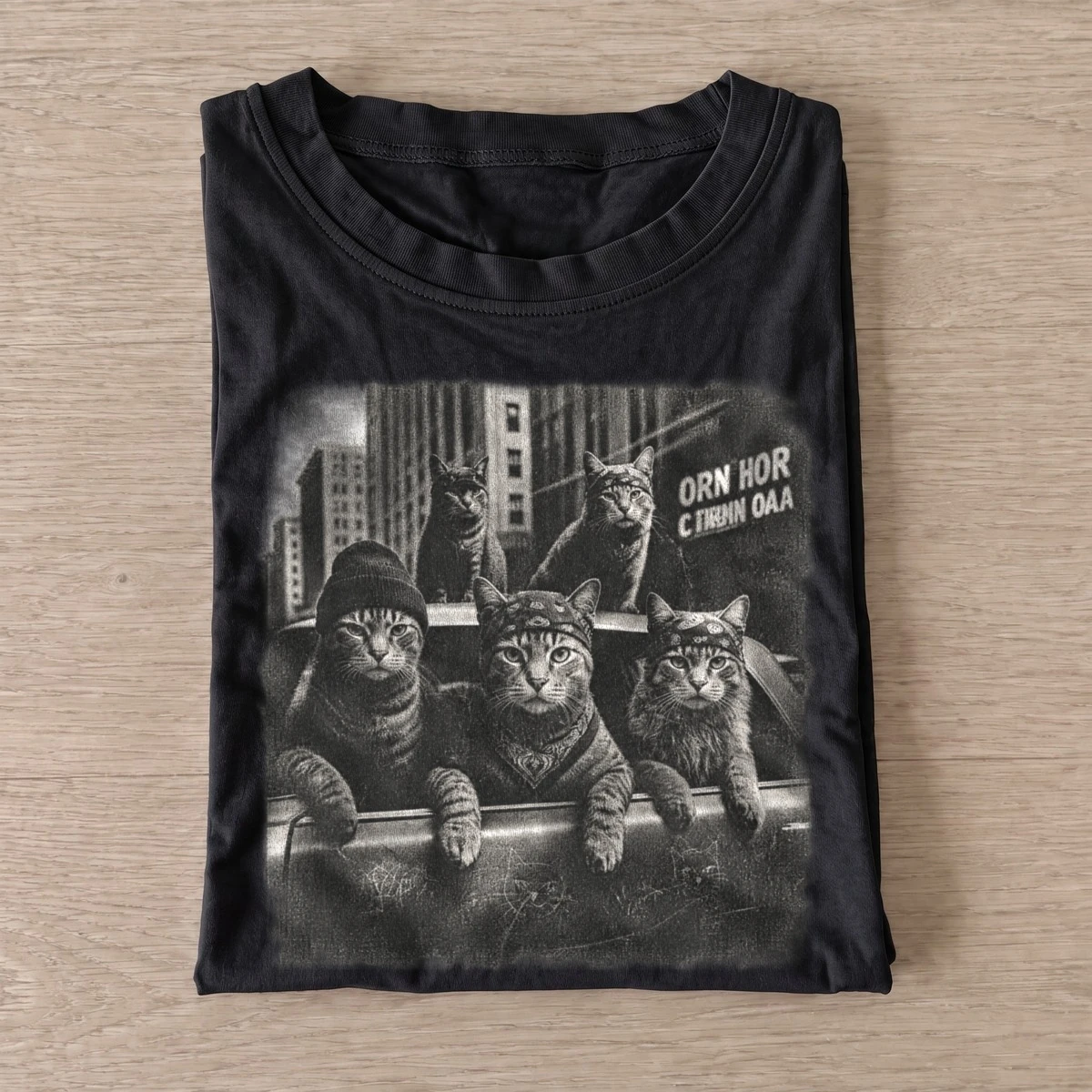 City cat crew graphic t shirt black20city cat crew.webp