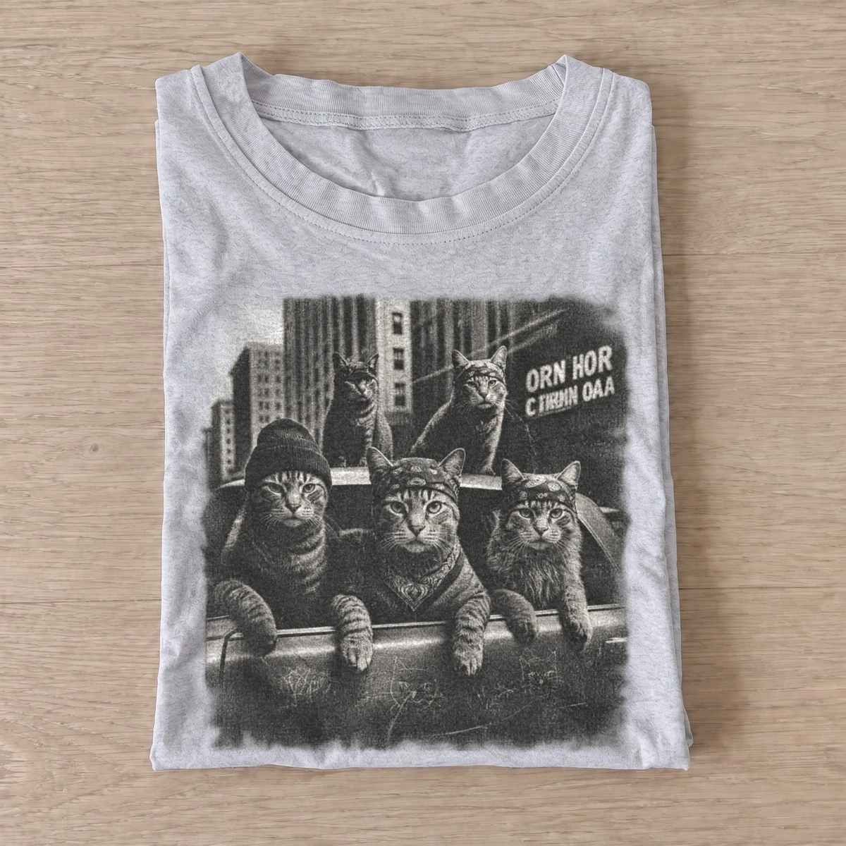 City cat crew graphic t shirt gray20city cat crew.webp