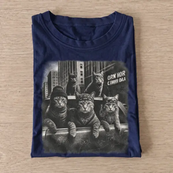 City cat crew graphic t shirt navy20city cat crew.webp
