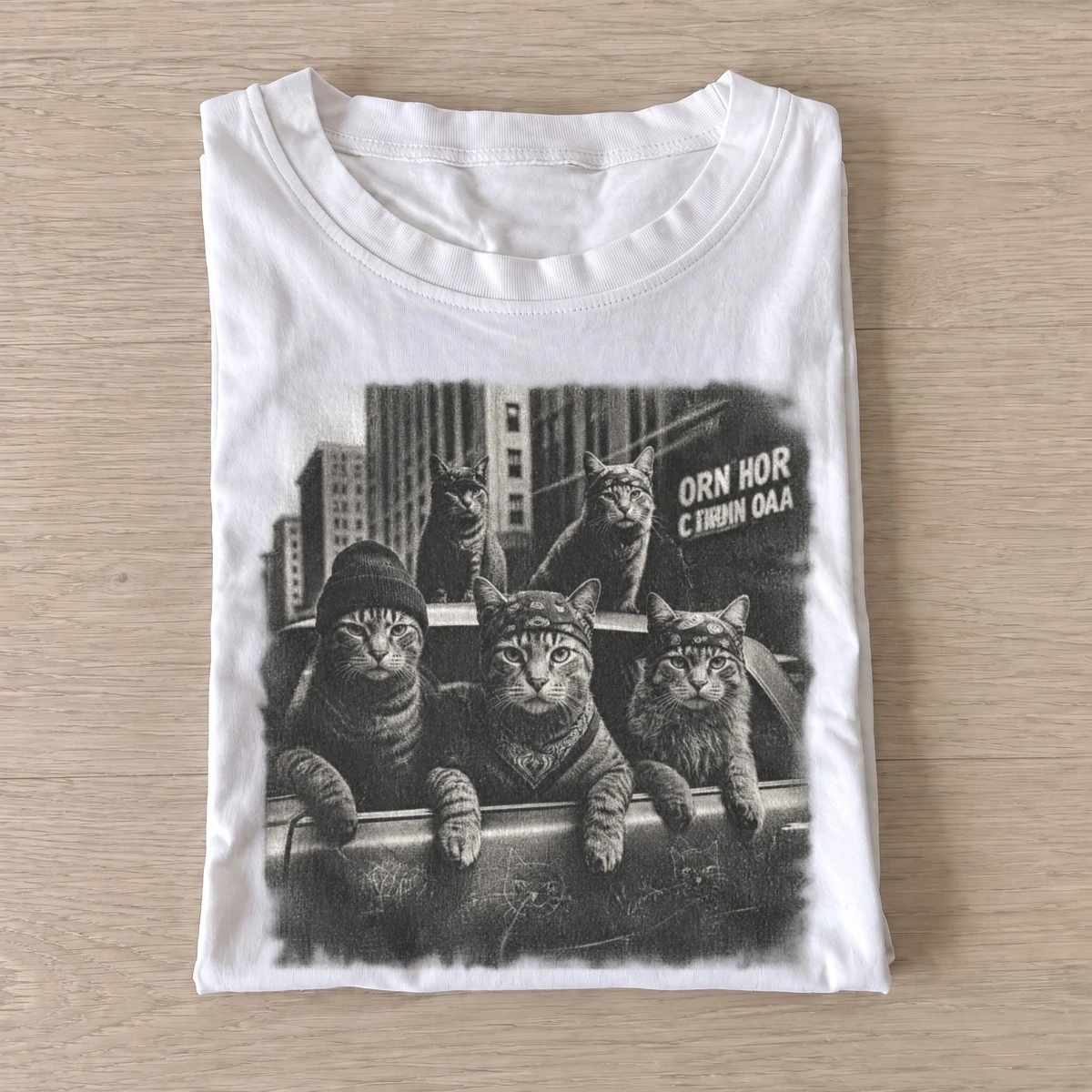 City cat crew graphic t shirt white20city cat crew.webp