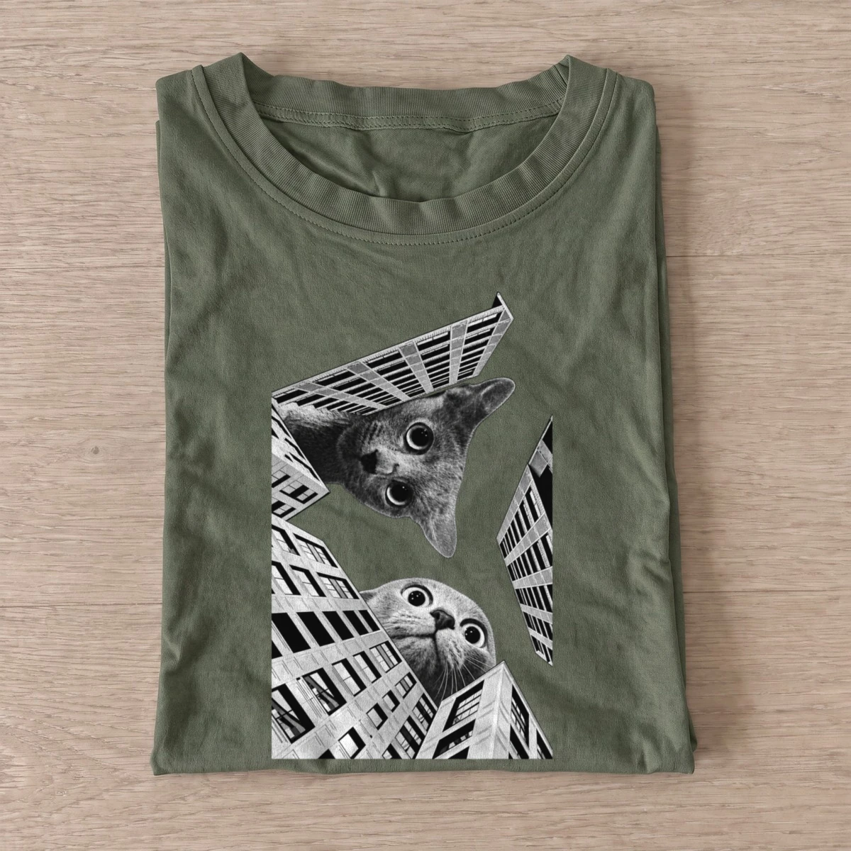 City cat watch t shirt olive20city cat watch.webp