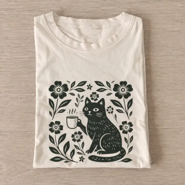 Coffee garden cat t shirt sand20coffee garden cat.webp