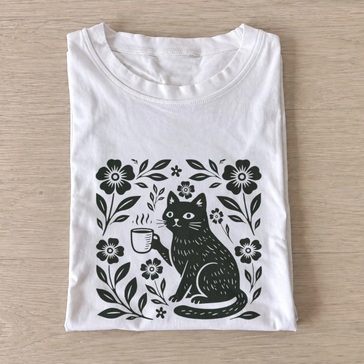 Coffee garden cat t shirt white20coffee garden cat.webp