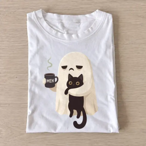 Coffee ghost cat t shirt white20coffee ghost cat.webp