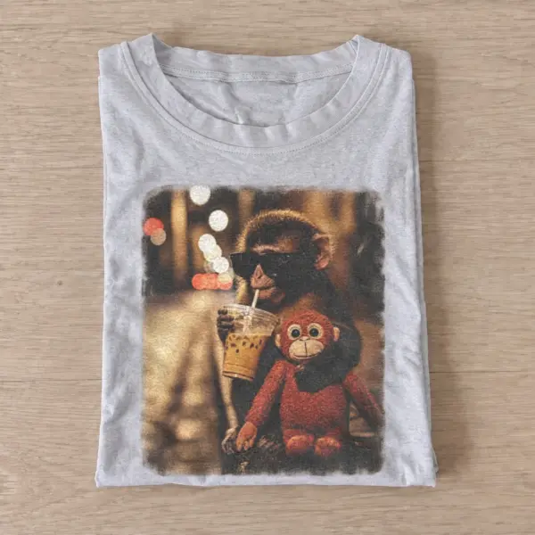 Coffee monkey companion t shirt gray20coffee monkey companion.webp