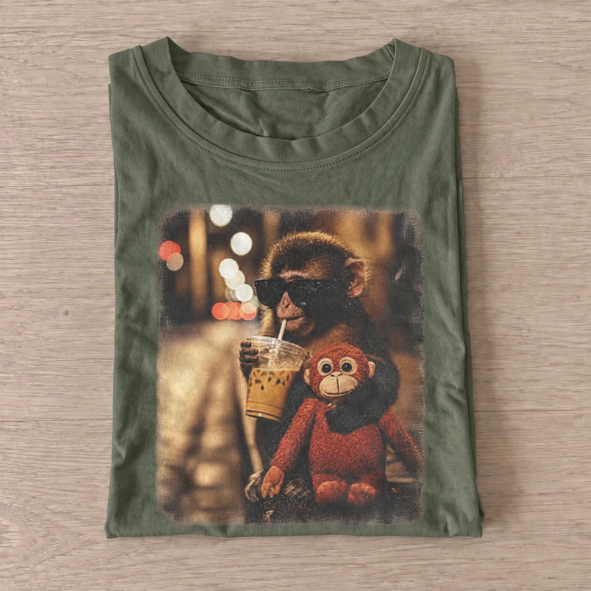 Coffee monkey companion t shirt olive20coffee monkey companion.webp