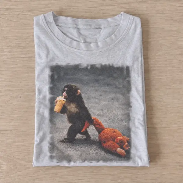 Coffee monkey stroll t shirt gray20coffee monkey stroll.webp