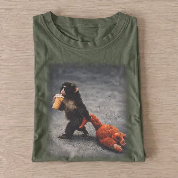 Coffee monkey stroll t shirt olive20coffee monkey stroll.webp