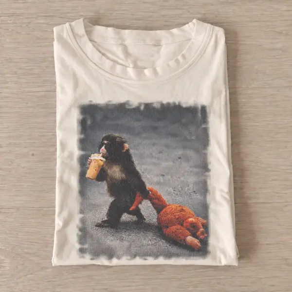 Coffee monkey stroll t shirt sand20coffee monkey stroll.webp