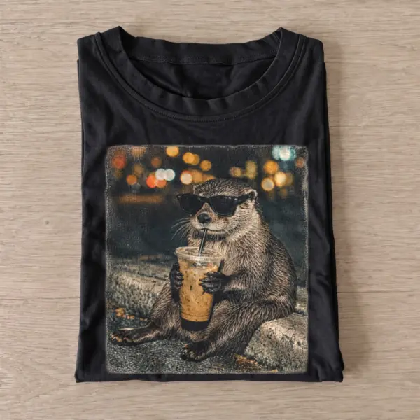 Coffee otter t shirt black20coffee otter.webp