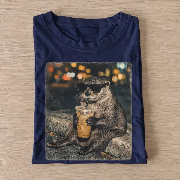 Coffee otter t shirt navy20coffee otter.webp