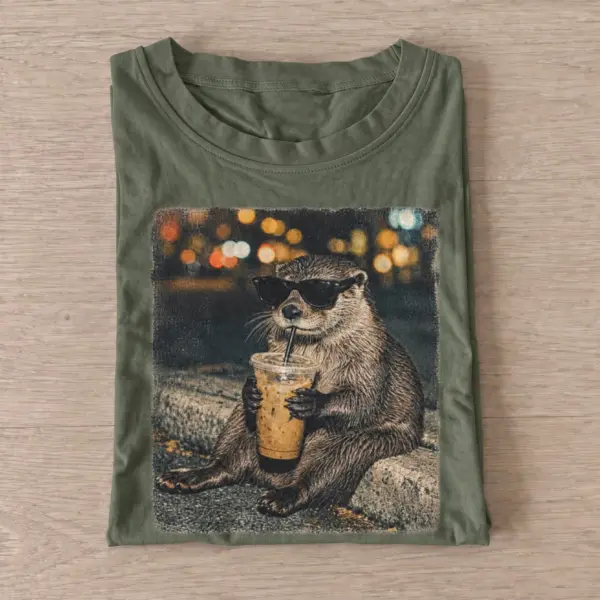Coffee otter t shirt olive20coffee otter.webp