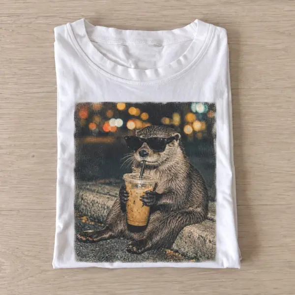 Coffee otter t shirt white20coffee otter.webp