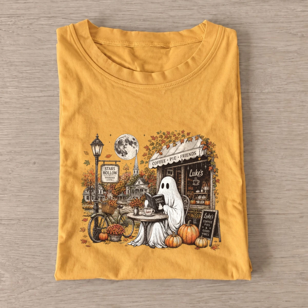 Coffee shop ghost t shirt gold20coffee shop ghost.webp