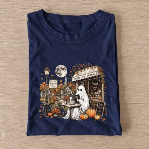 Coffee shop ghost t shirt navy20coffee shop ghost.webp