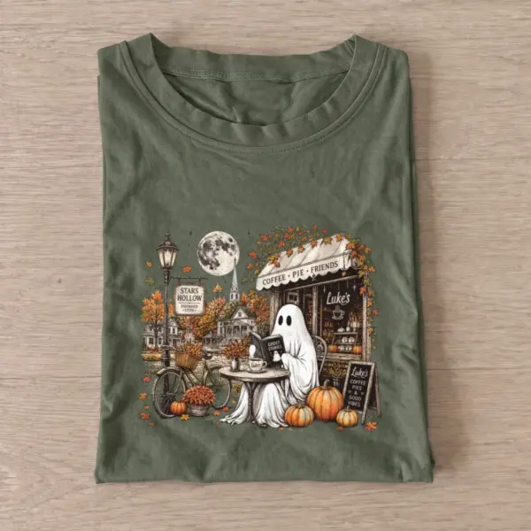 Coffee Shop Ghost Graphic T-Shirt — graphic design