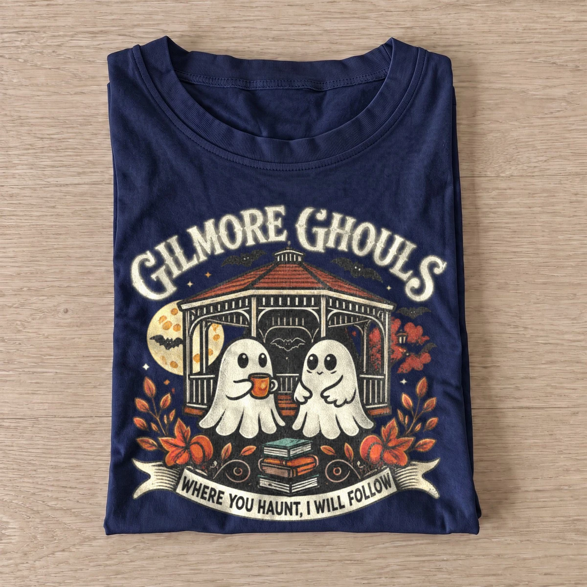 Coffee town ghouls graphic t shirt navy20coffee town ghouls.webp