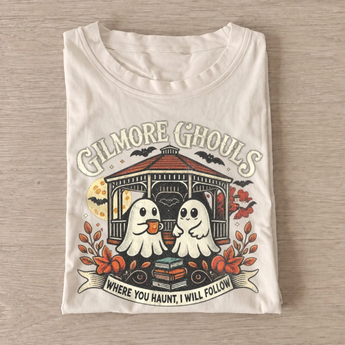 Coffee town ghouls graphic t shirt sand20coffee town ghouls.webp
