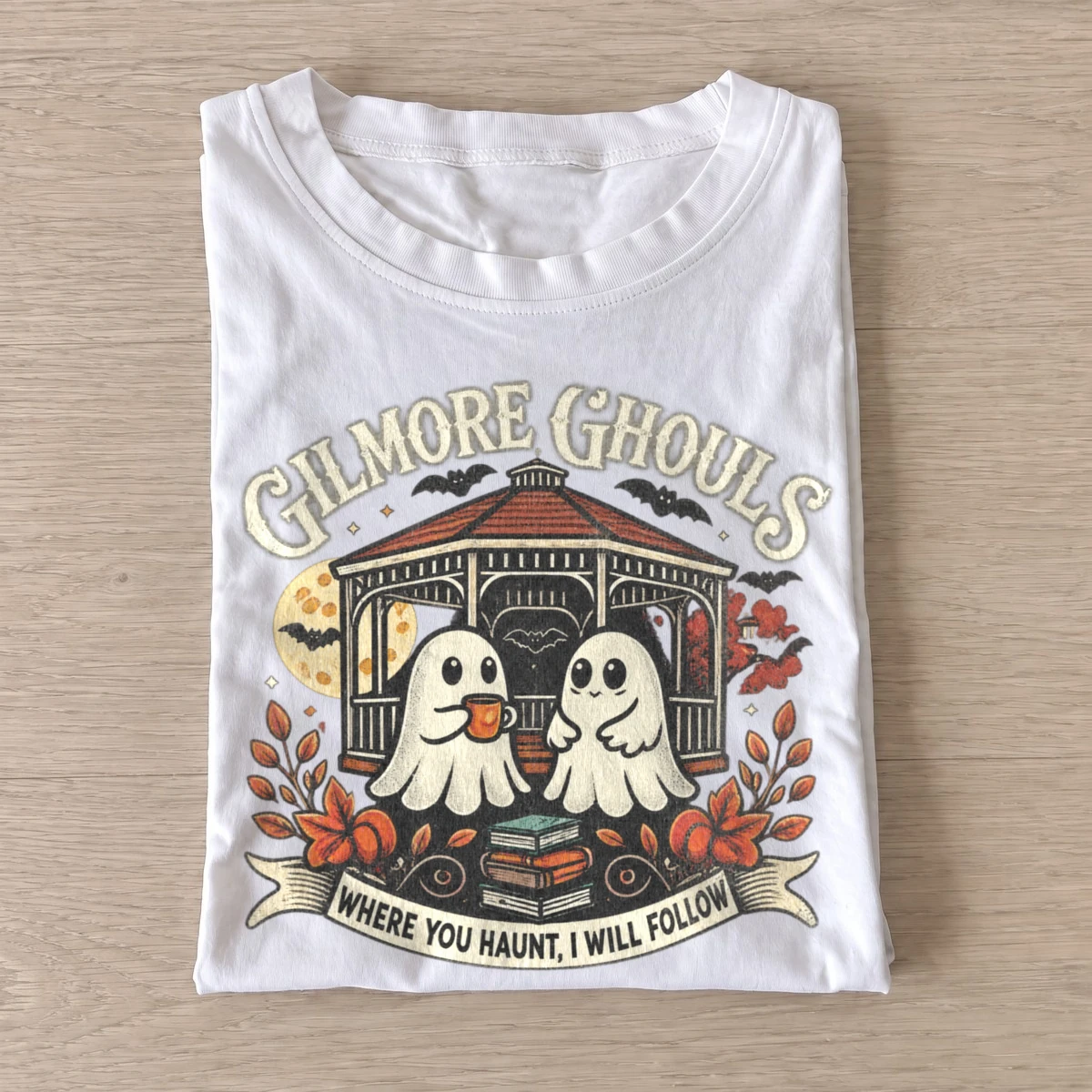 Coffee town ghouls graphic t shirt white20coffee town ghouls.webp