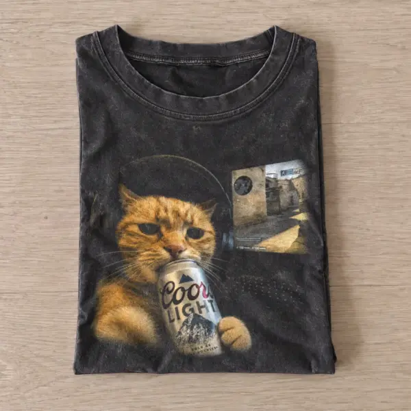 Cold Mode Gamer Cat Vintage Graphic T-Shirt — graphic design