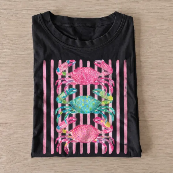 Colorful crab stack t shirt black20colorful crab stack.webp
