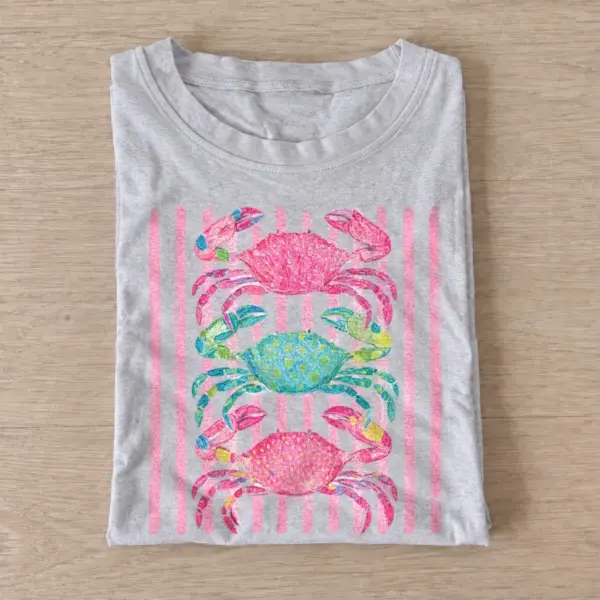 Colorful crab stack t shirt gray20colorful crab stack.webp