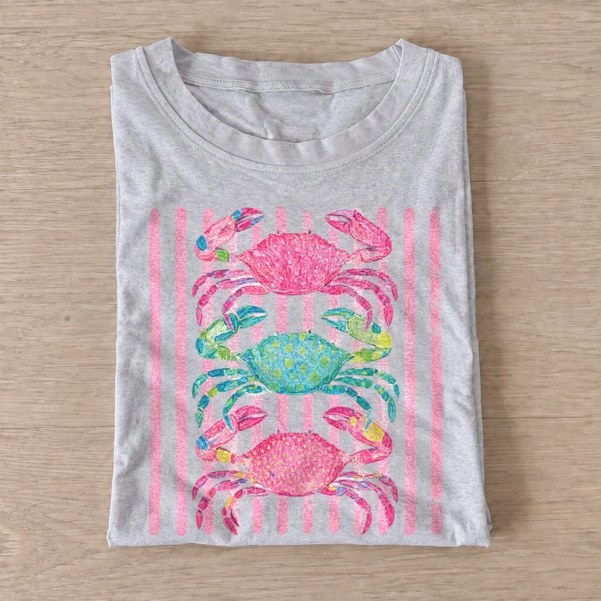 Colorful crab stack t shirt gray20colorful crab stack.webp