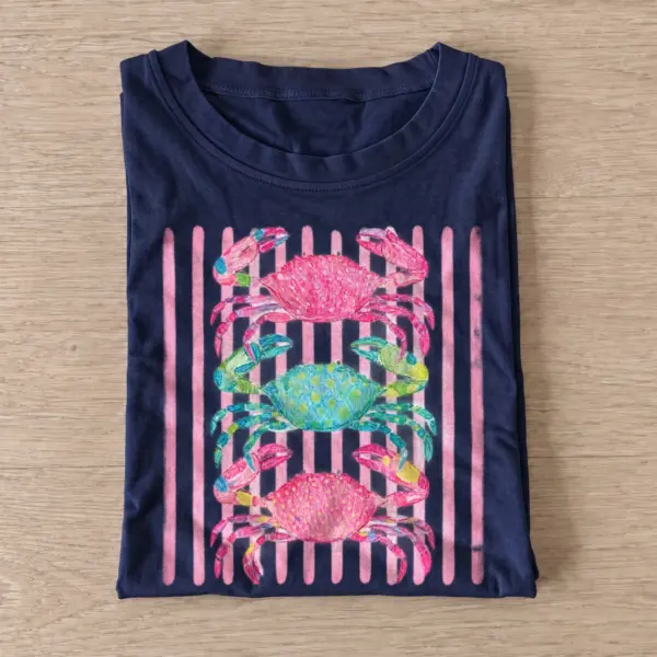 Colorful crab stack t shirt navy20colorful crab stack.webp