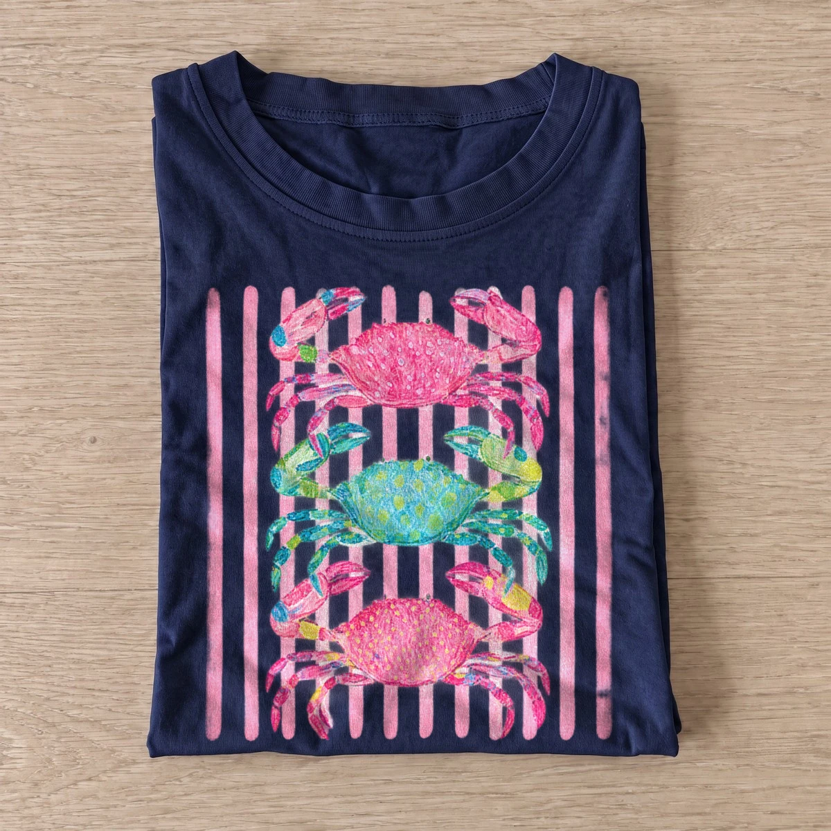 Colorful crab stack t shirt navy20colorful crab stack.webp