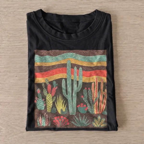Colorful desert cacti t shirt black20colorful desert cacti.webp