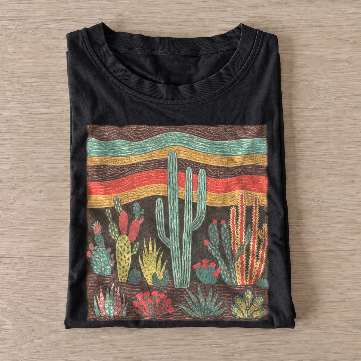 Colorful desert cacti t shirt black20colorful desert cacti.webp