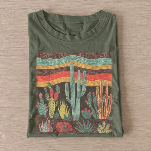 Colorful desert cacti t shirt olive20colorful desert cacti.webp