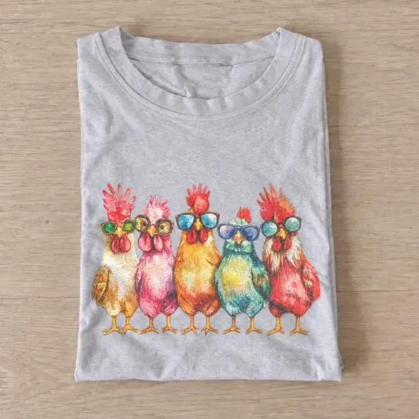 Colorful rooster club graphic t shirt gray20colorful rooster club.webp