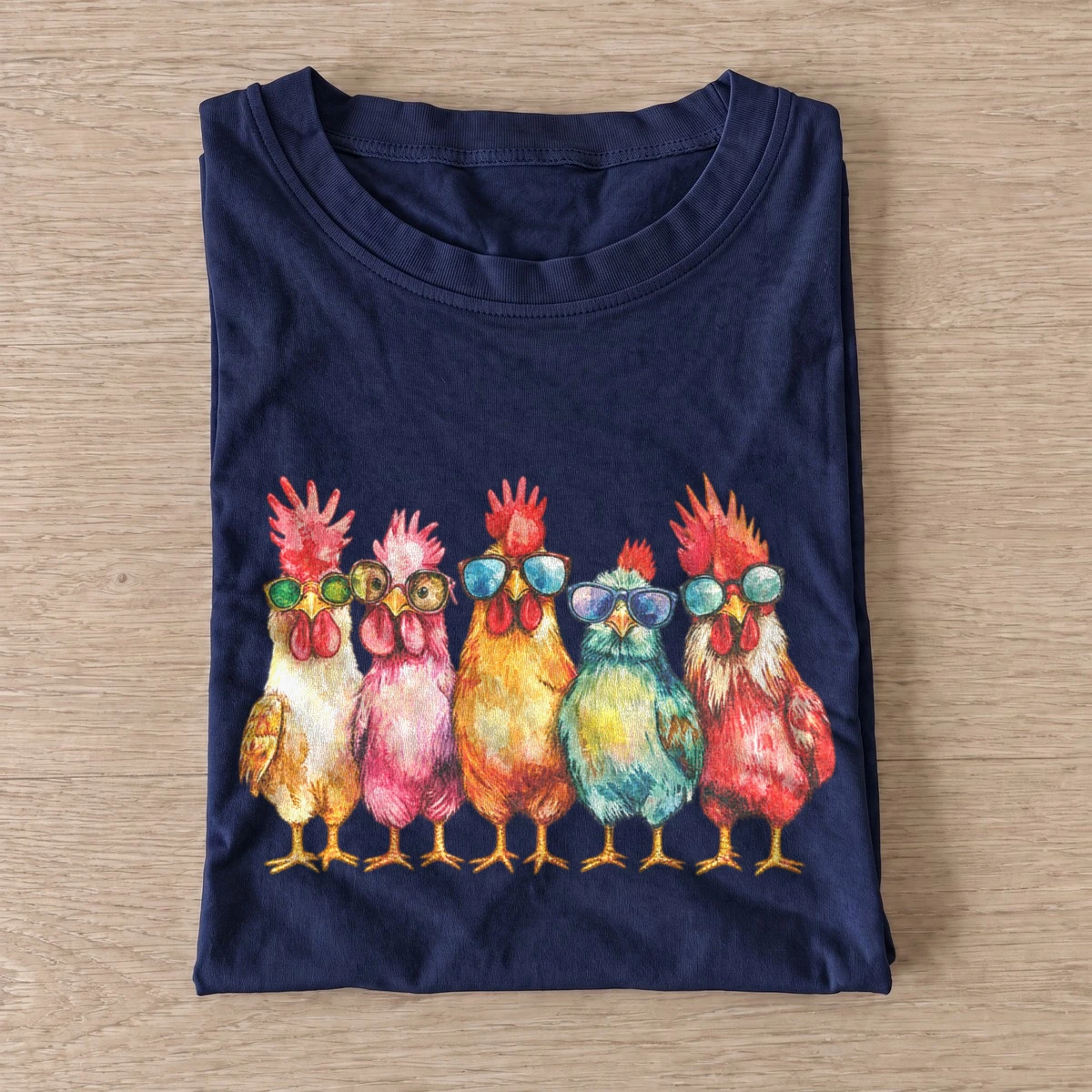 Colorful rooster club graphic t shirt navy20colorful rooster club.webp