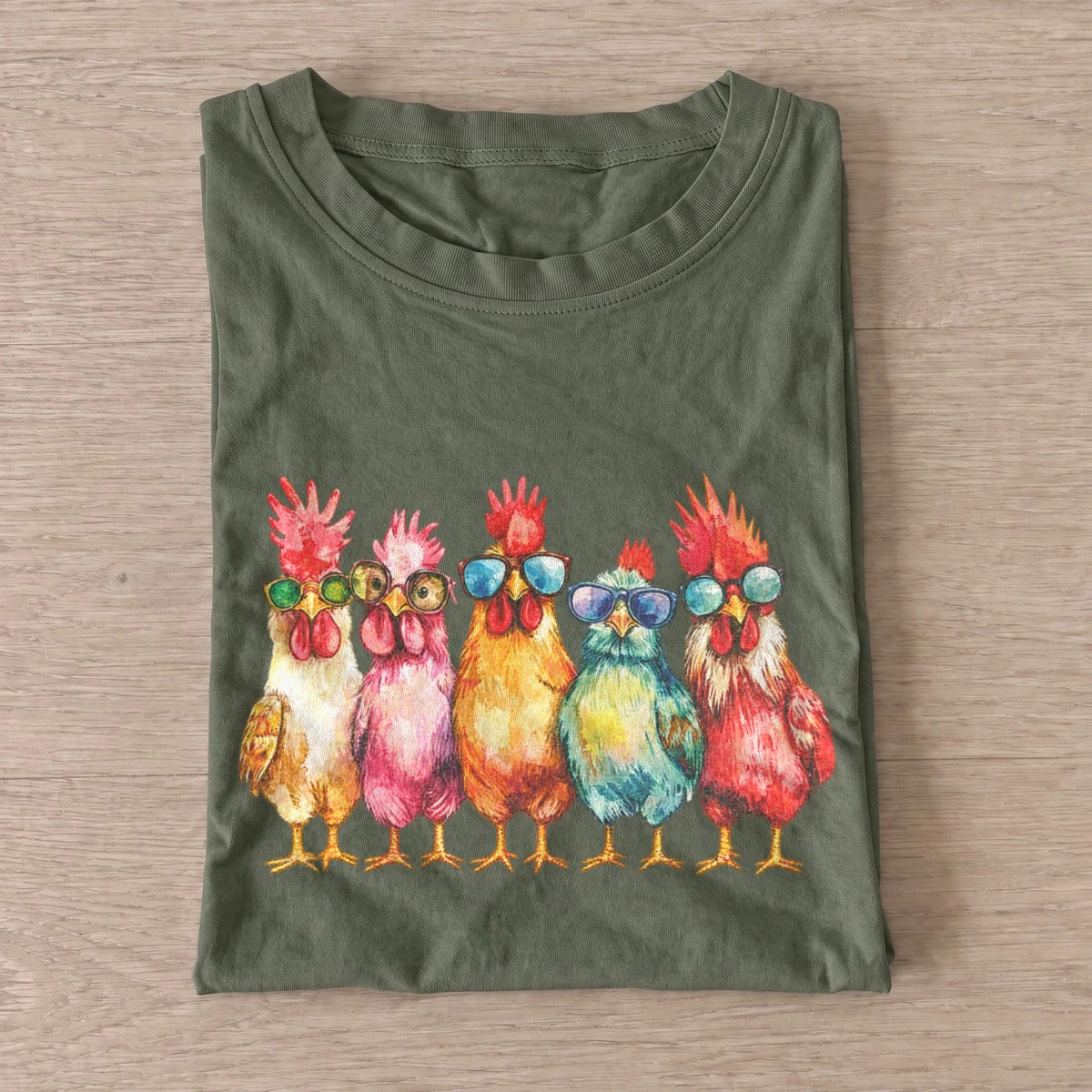 Colorful rooster club graphic t shirt olive20colorful rooster club.webp