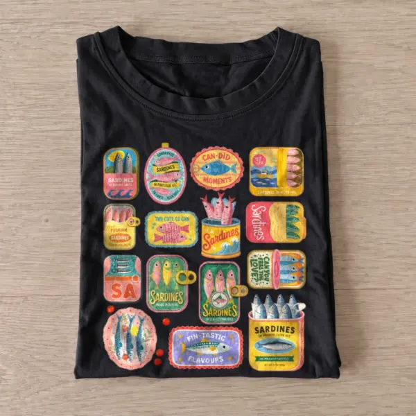 Colorful sardine tins t shirt black20colorful sardine tins.webp