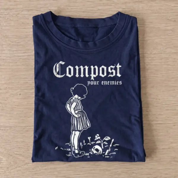 Compost your enemies graphic t shirt navy20compost your enemies.webp