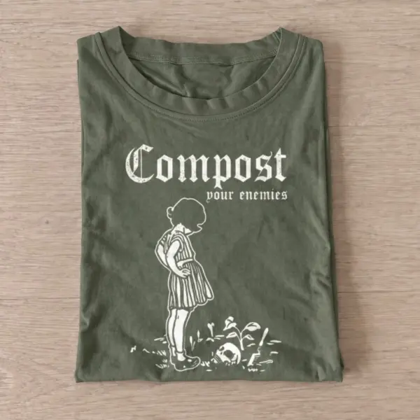 Compost your enemies graphic t shirt olive20compost your enemies.webp