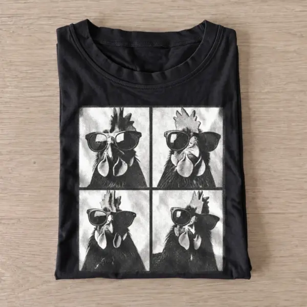 Cool rooster sunglasses photobooth t shirt black20cool rooster photobooth.webp