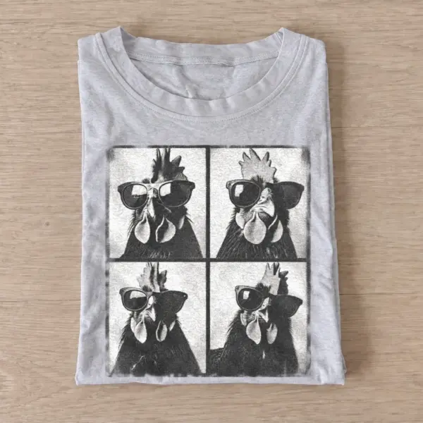 Cool rooster sunglasses photobooth t shirt gray20cool rooster photobooth.webp