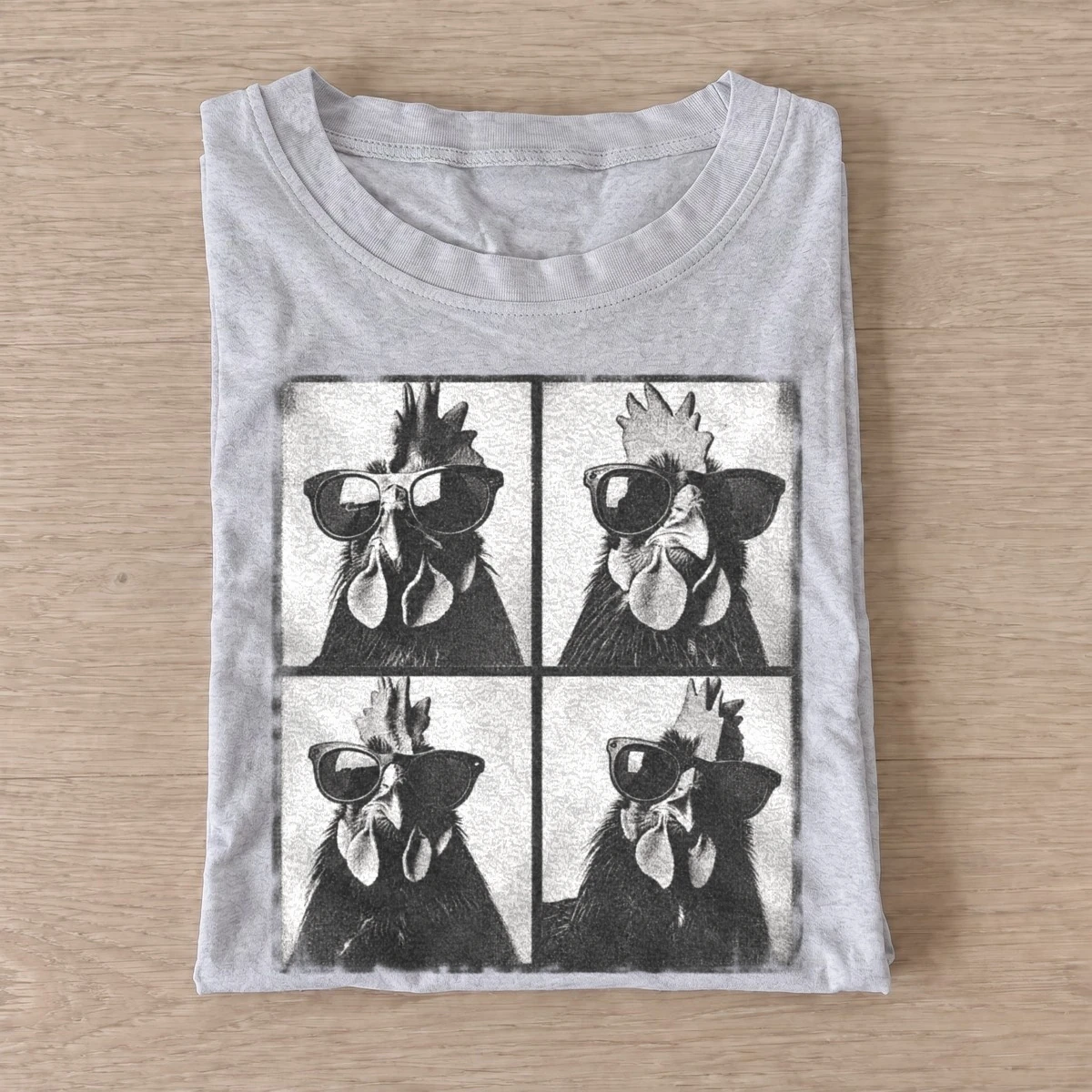 Cool rooster sunglasses photobooth t shirt gray20cool rooster photobooth.webp