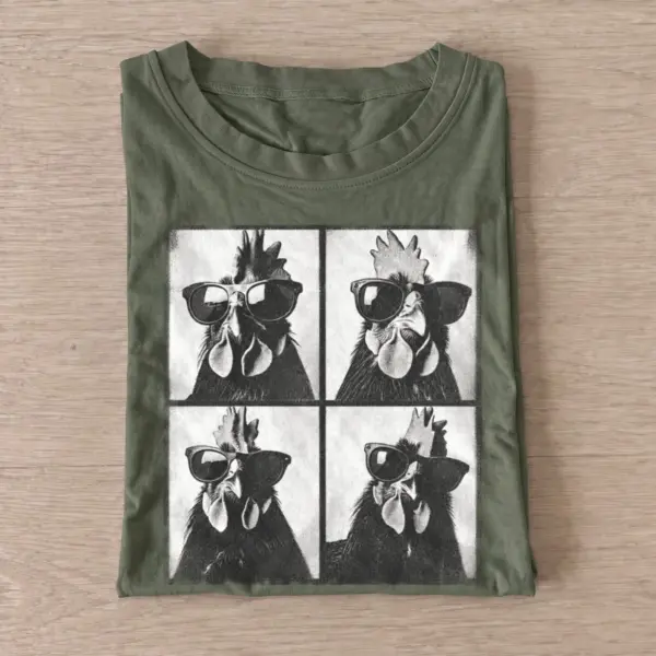 Cool rooster sunglasses photobooth t shirt olive20cool rooster photobooth.webp