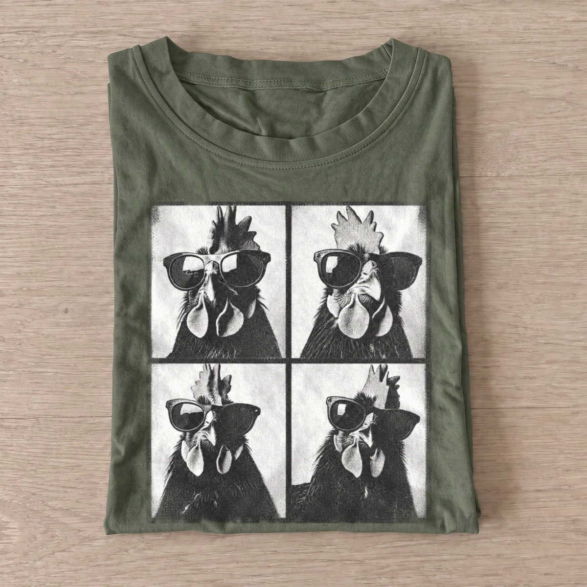 Cool rooster sunglasses photobooth t shirt olive20cool rooster photobooth.webp