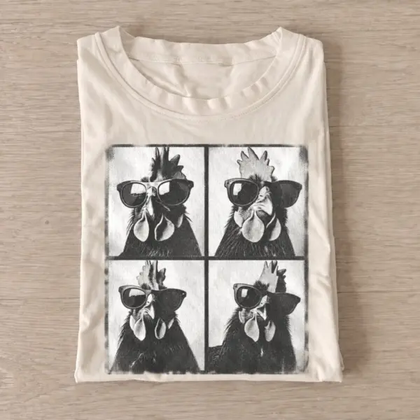 Cool rooster sunglasses photobooth t shirt sand20cool rooster photobooth.webp