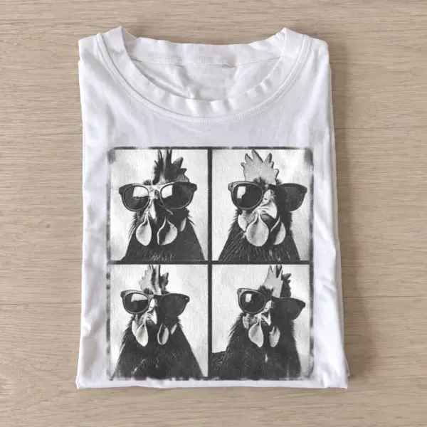 Cool rooster sunglasses photobooth t shirt white20cool rooster photobooth.webp