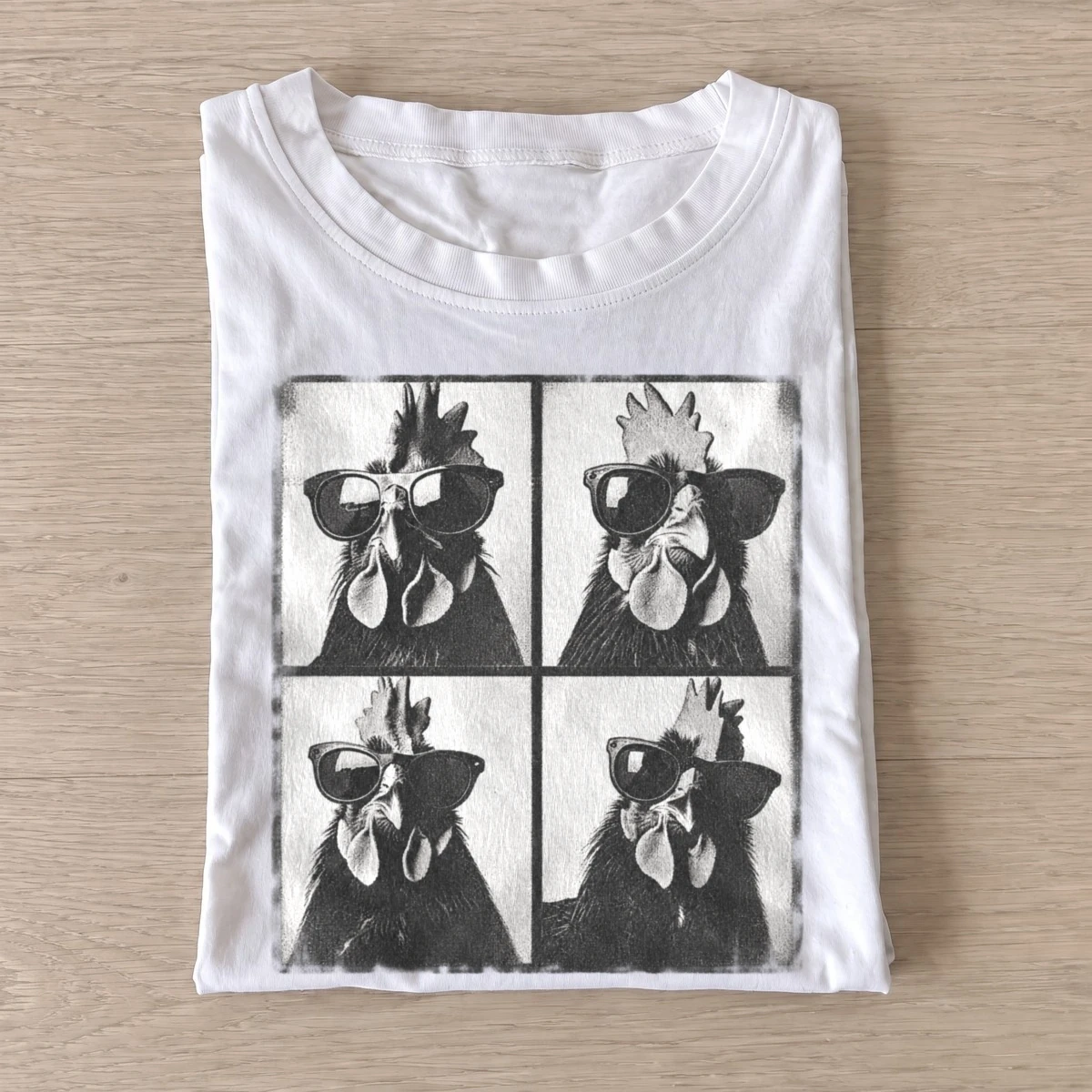 Cool rooster sunglasses photobooth t shirt white20cool rooster photobooth.webp