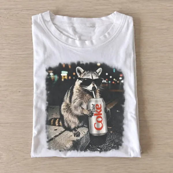 Cool soda raccoon graphic t shirt white20soda raccoon.webp